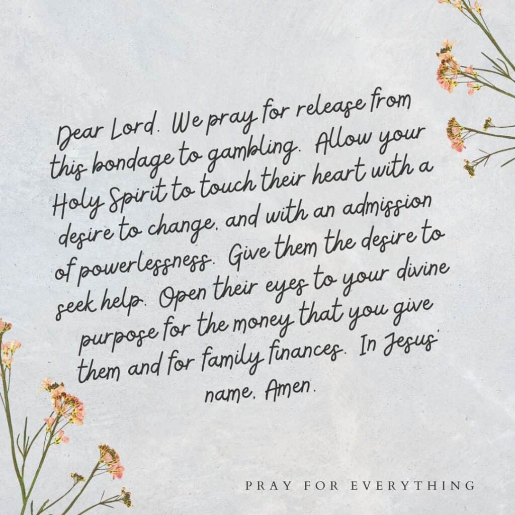 Prayer for Deliverance from Addiction to Gambling