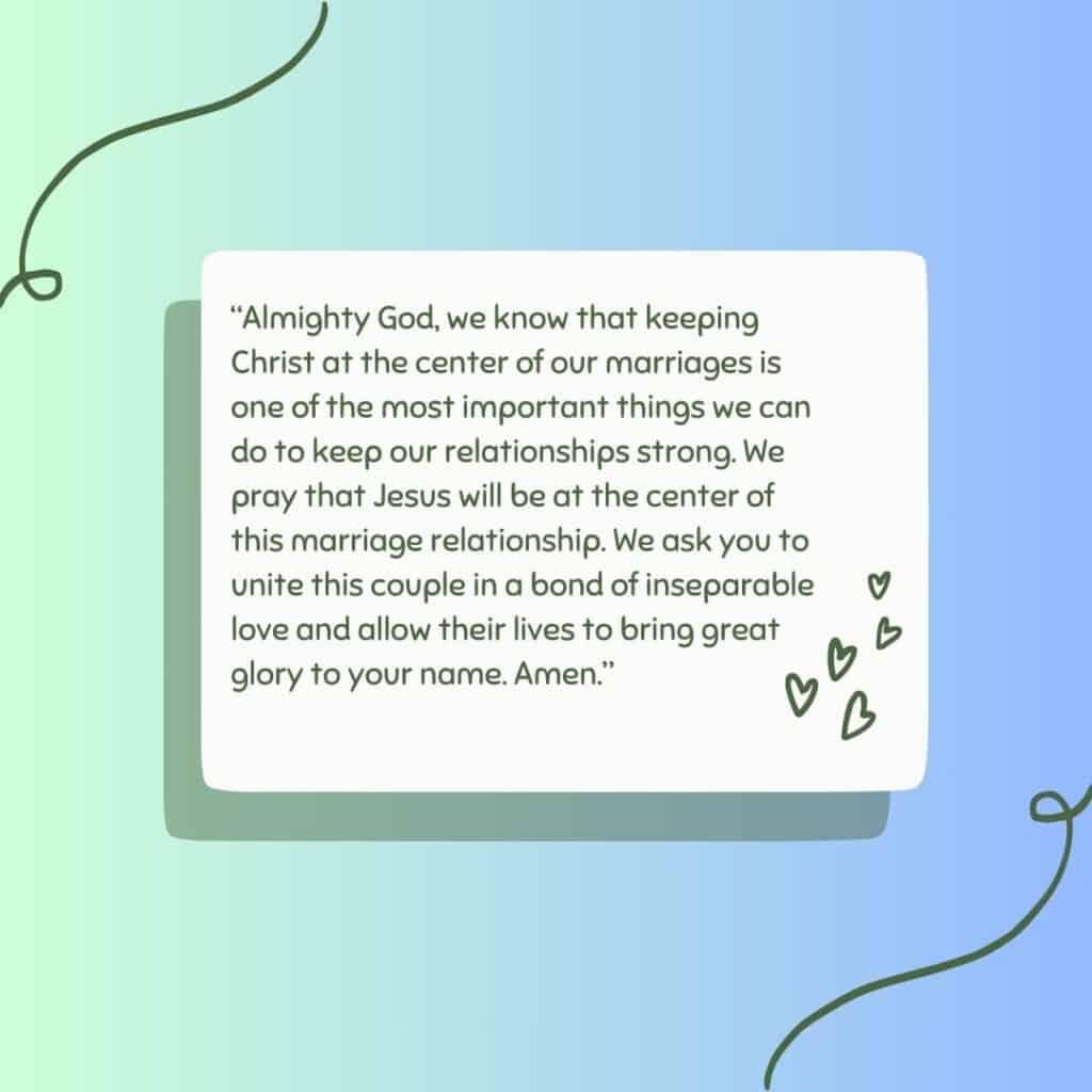 Daily Marriage Prayer for Christ to be at the Center of the Marriage
