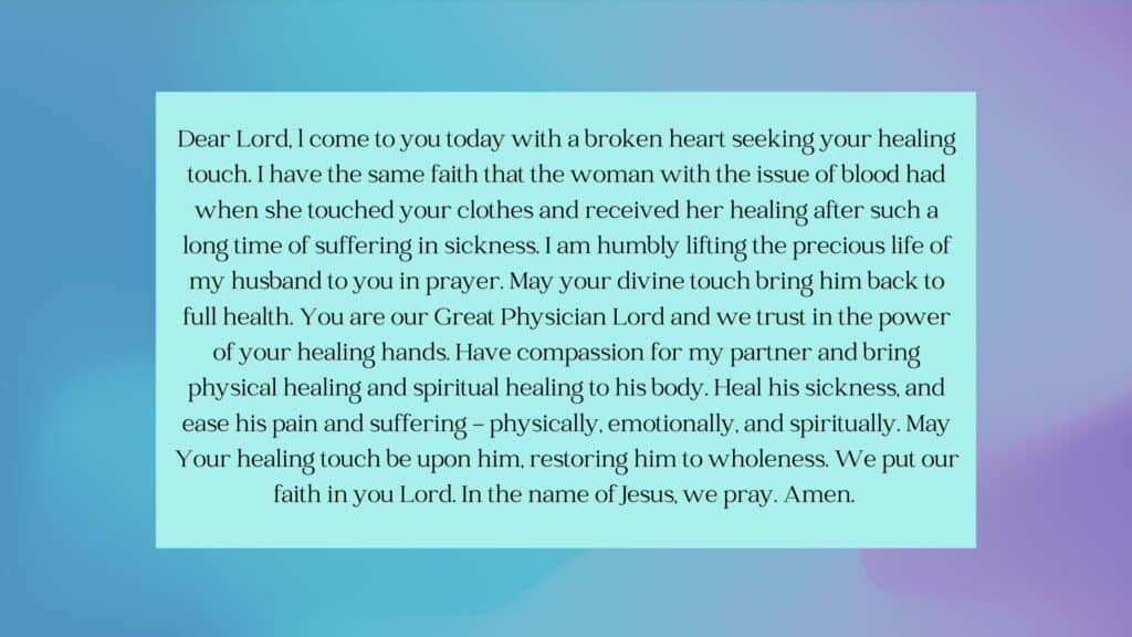 Healing Prayer for My Sick Husband