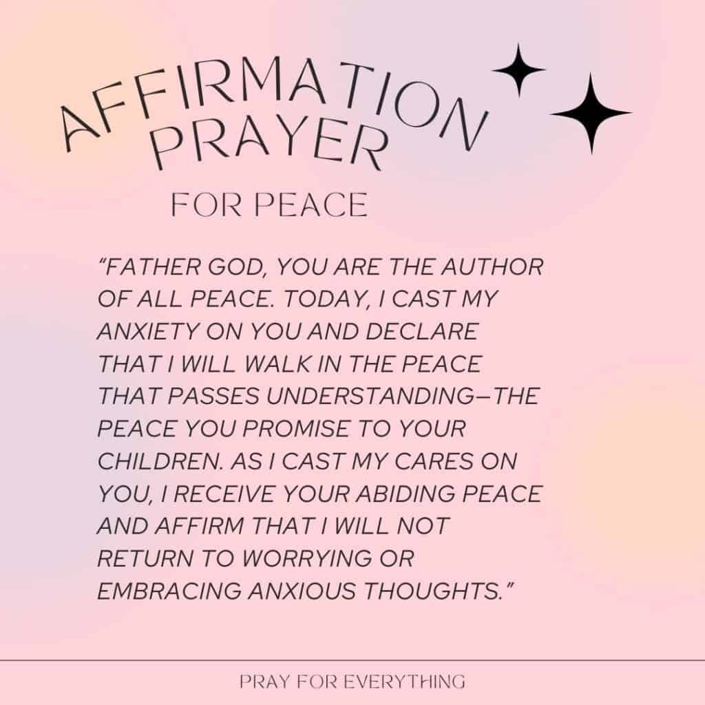 Affirmation Prayer for Peace
