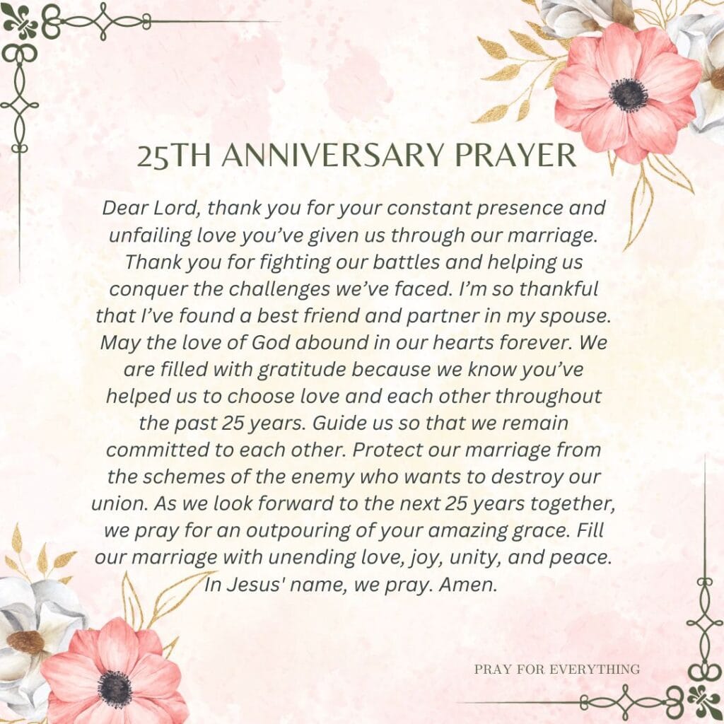 25th Anniverary Prayer
