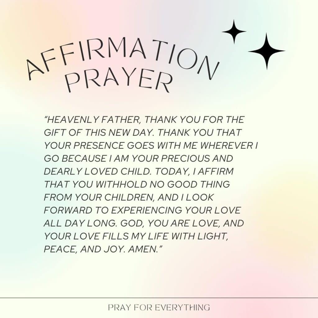 Morning Affirmation Prayer